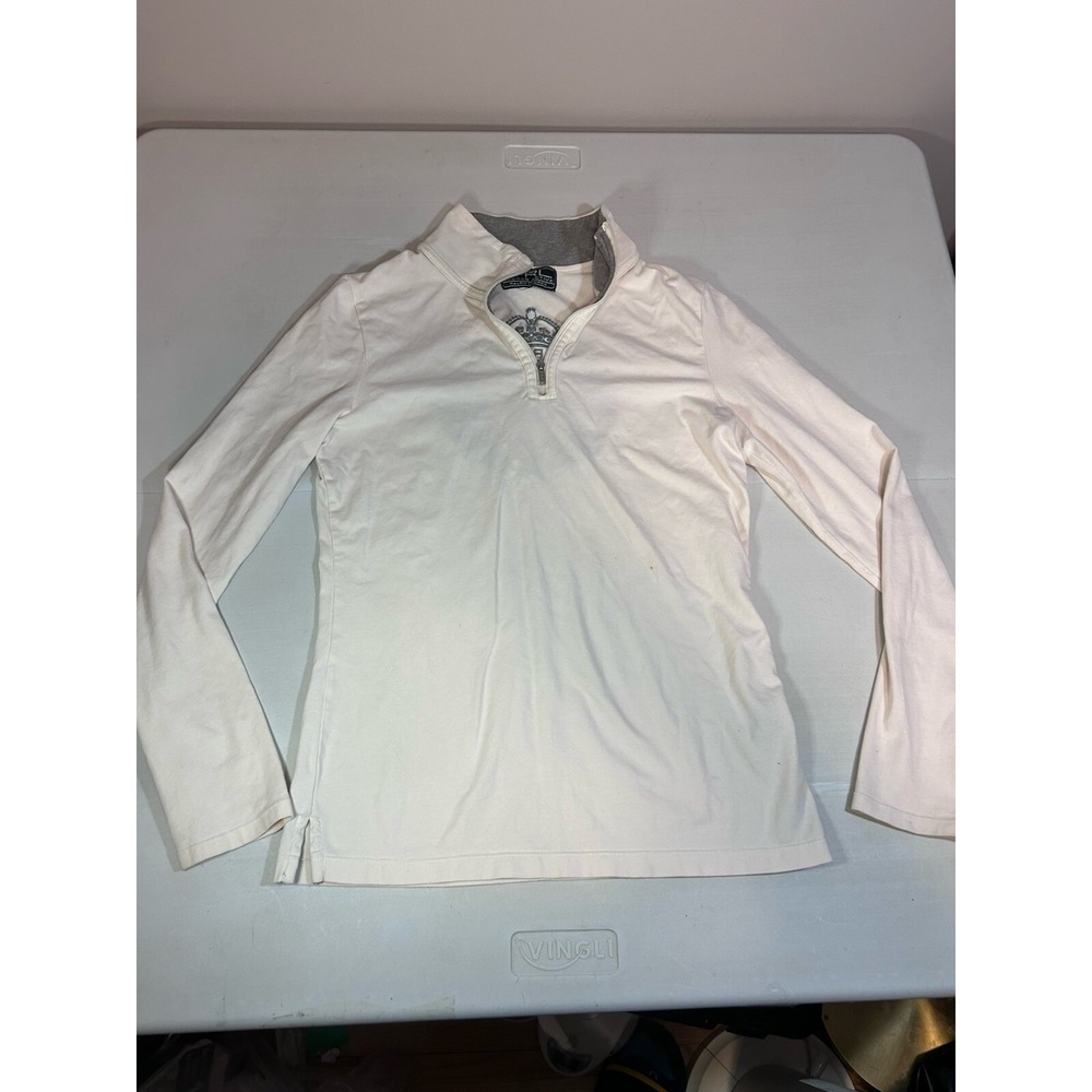 Ralph Lauren Active Sports Line Women S Ivory Crest Logo Long Sleeve 1/4Zip
